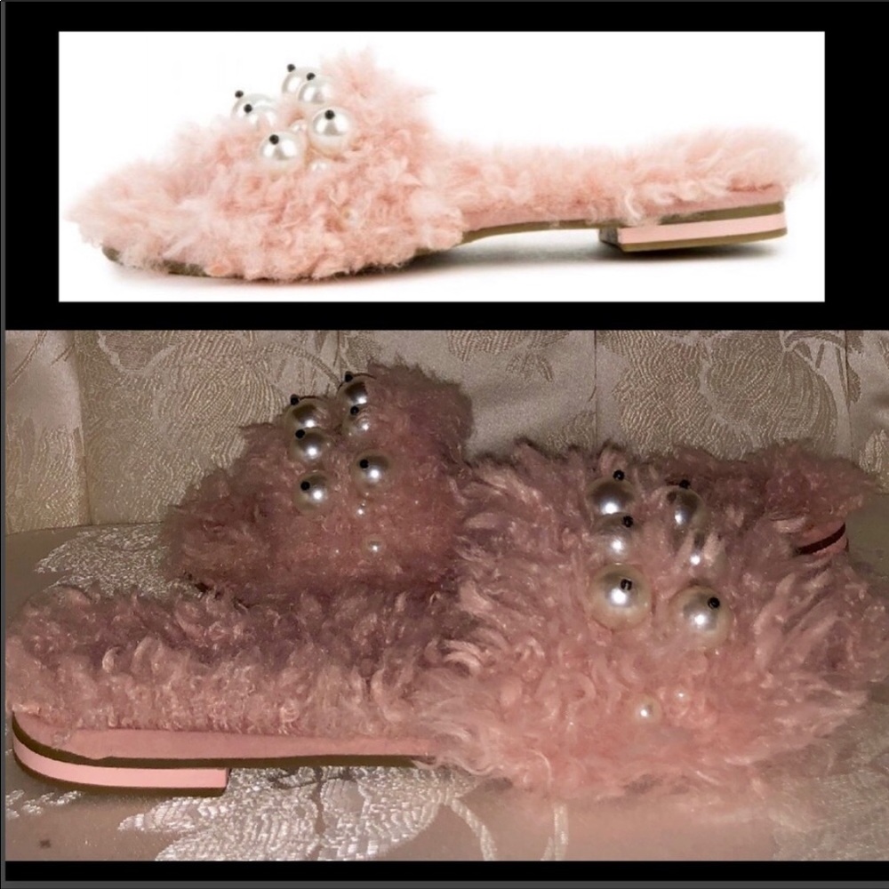 CAPE ROBBIN FURRY MAUVE PEARL SLIDE SANDAL - Picture 5 of 7